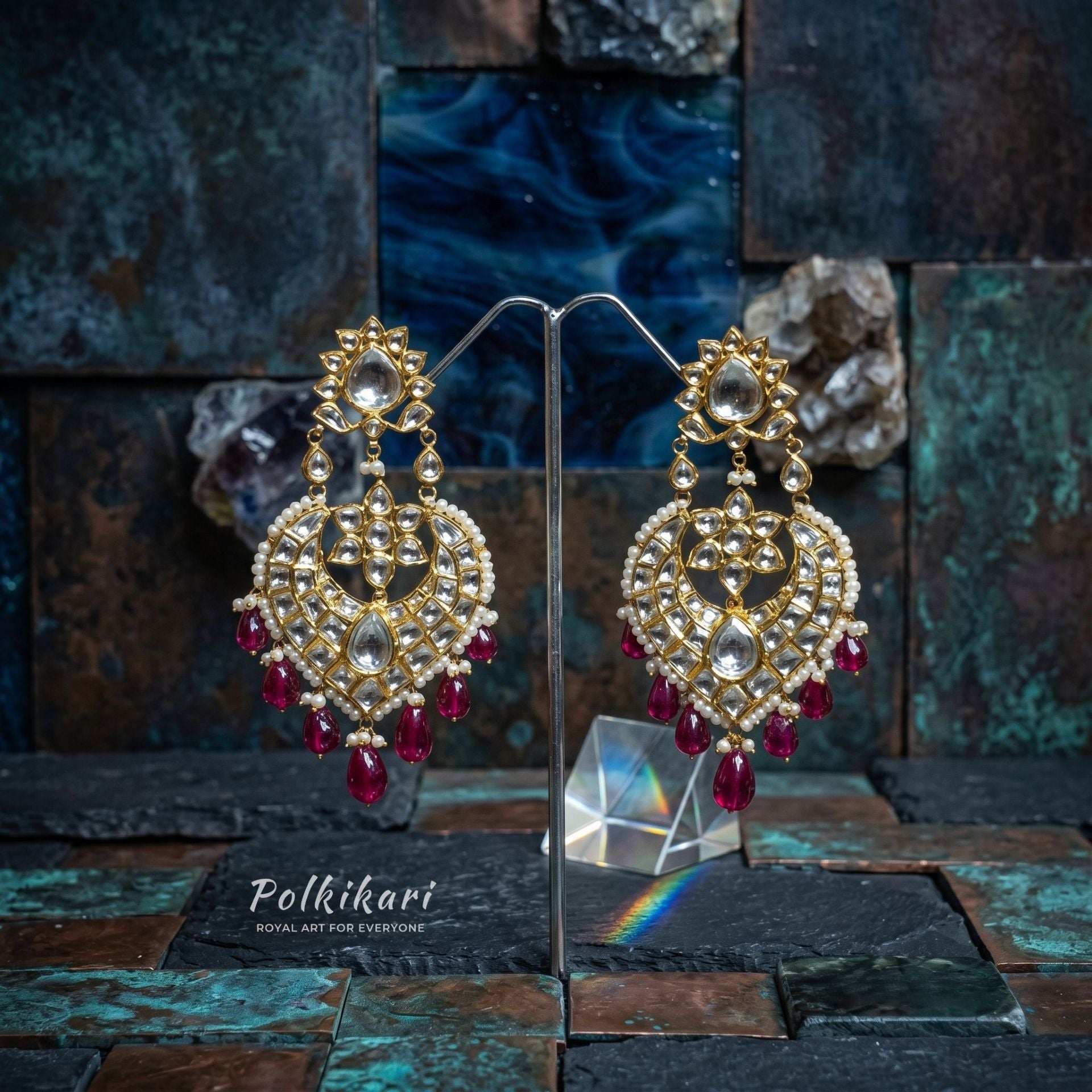 Monarch Drops Lab Grown Polki Earrings