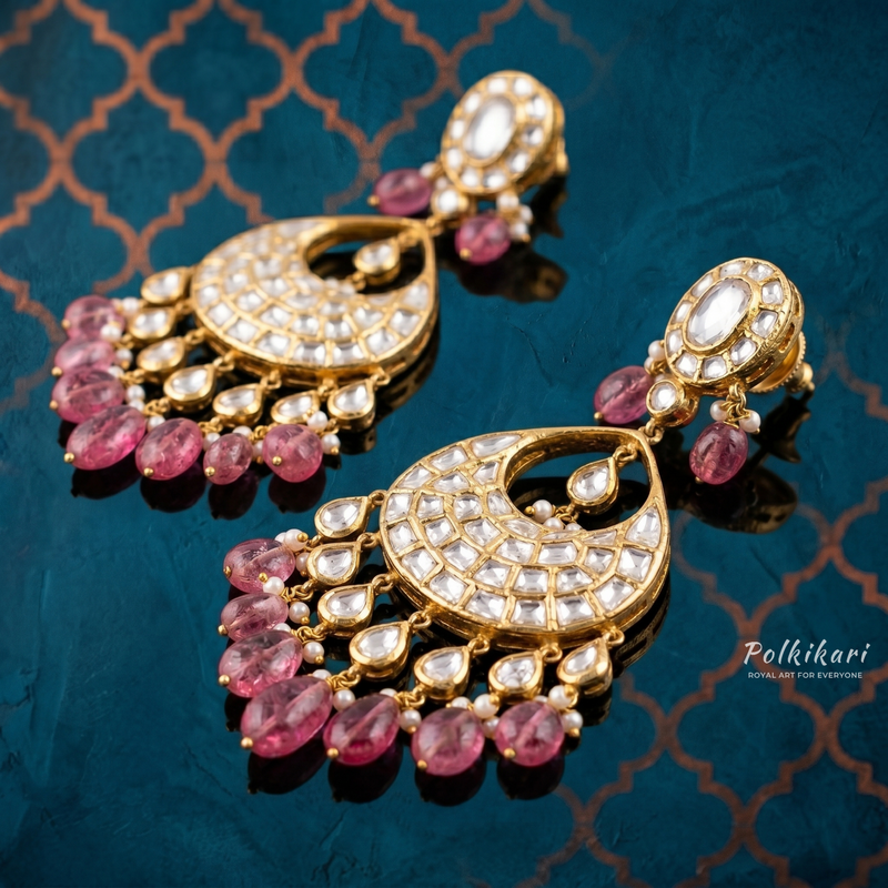 Blushing Horizon Lab Grown Polki Earrings