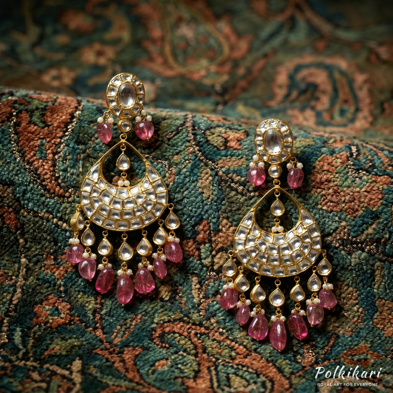 Blushing Horizon Lab Grown Polki Earrings