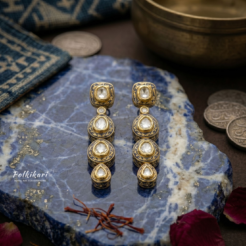 Imperial Damascus Lab Grown Polki Earrings