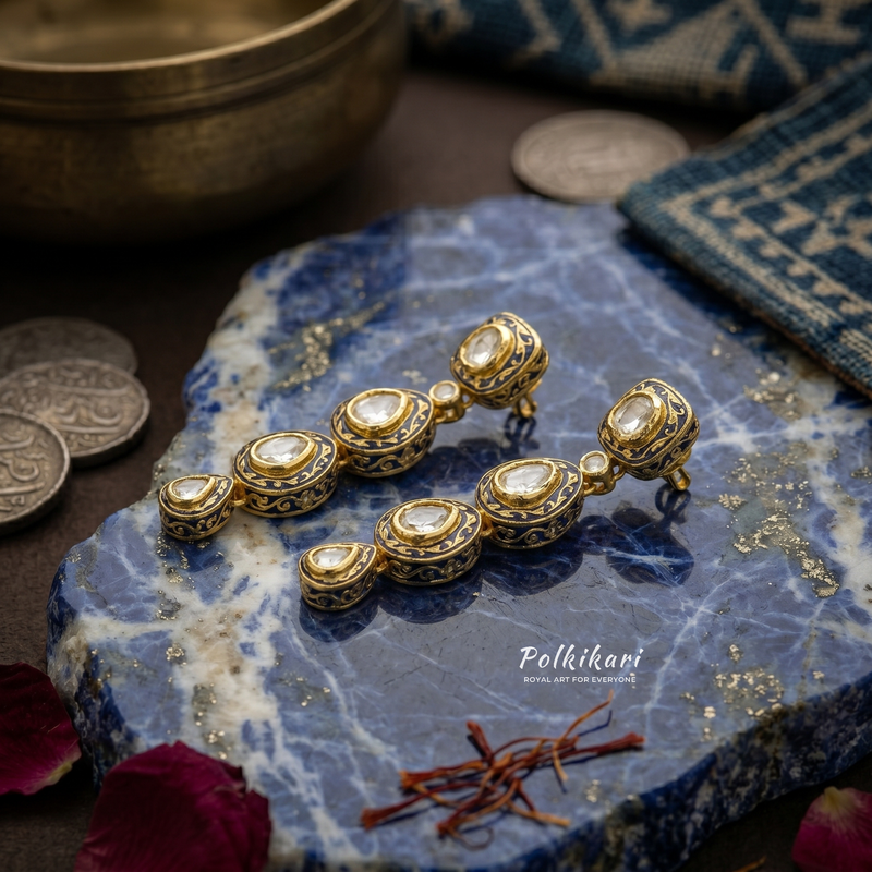 Imperial Damascus Lab Grown Polki Earrings