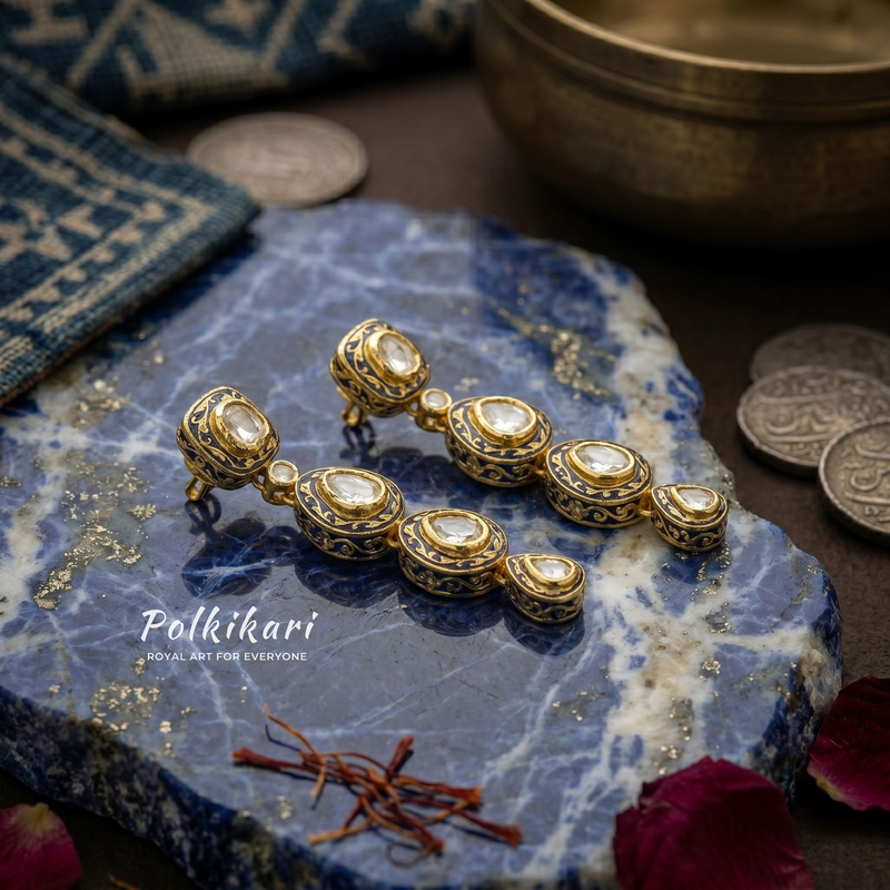 Imperial Damascus Lab Grown Polki Earrings