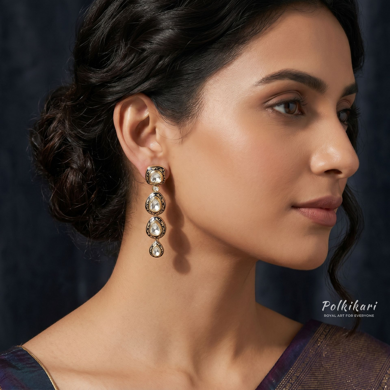 Imperial Damascus Lab Grown Polki Earrings