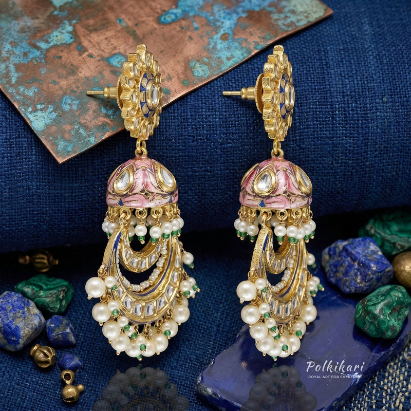 Iconic Multi-Tiered Lab Grown Polki Earrings