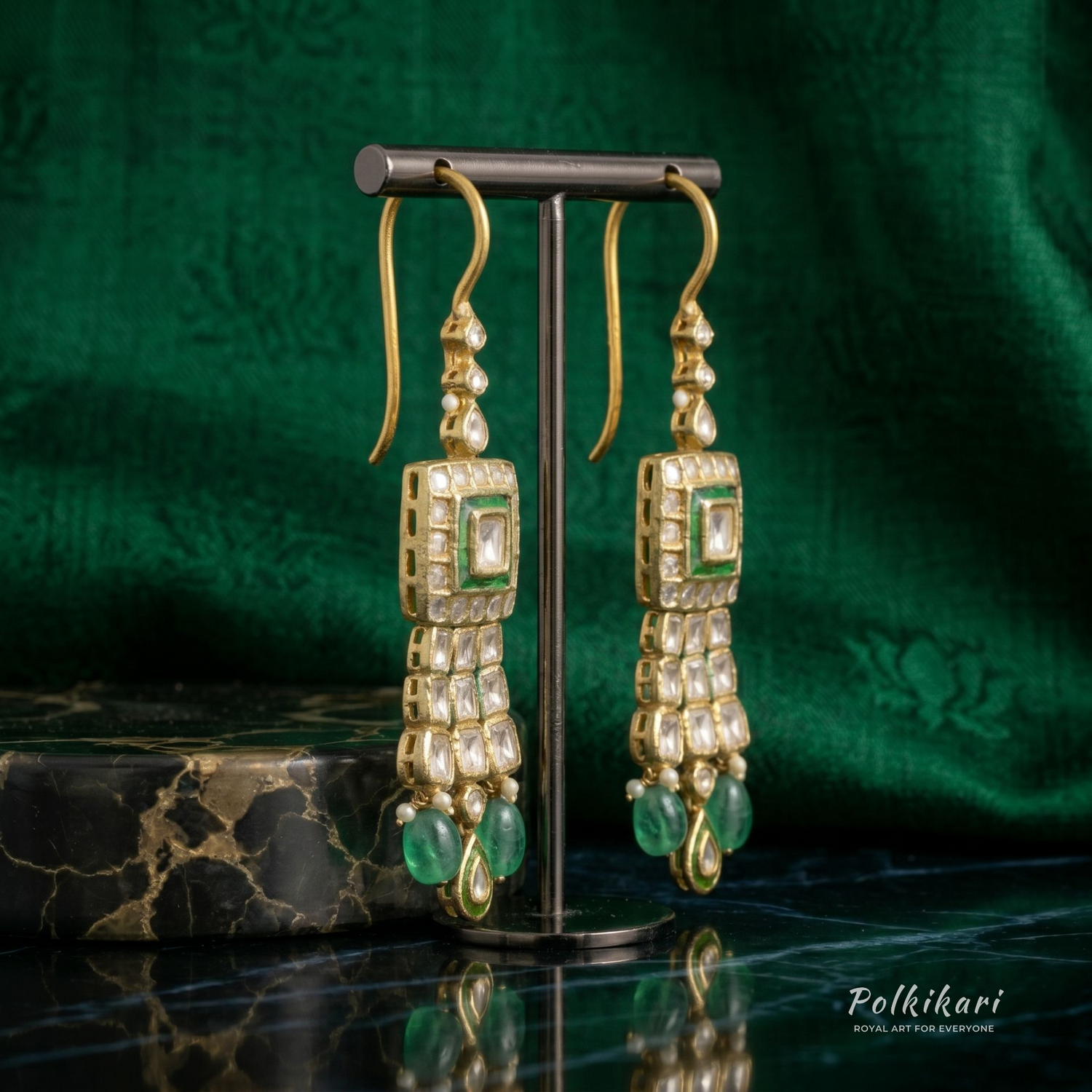 Verandah Columns Lab Grown Polki Earrings