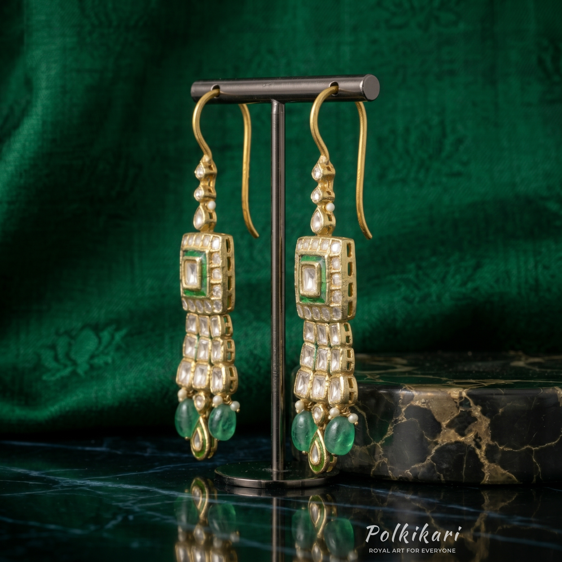 Verandah Columns Lab Grown Polki Earrings
