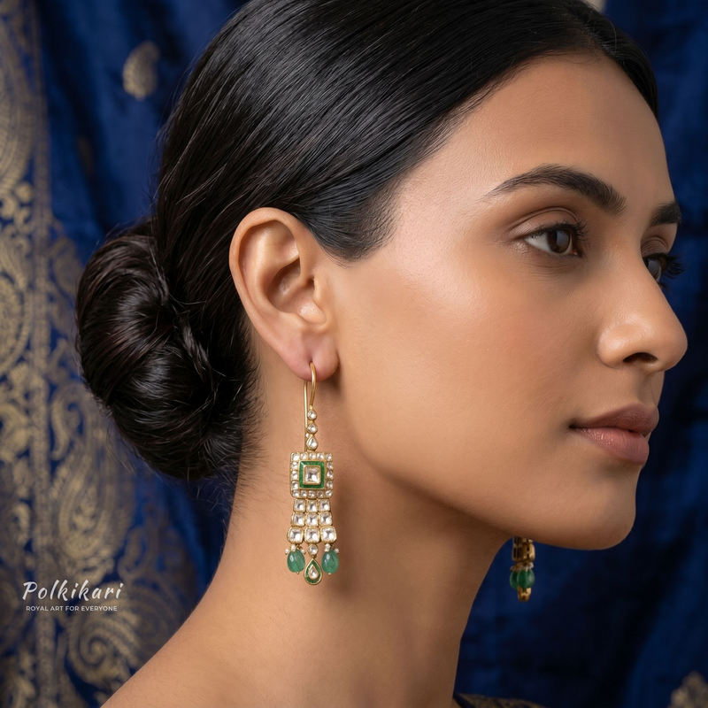 Verandah Columns Lab Grown Polki Earrings