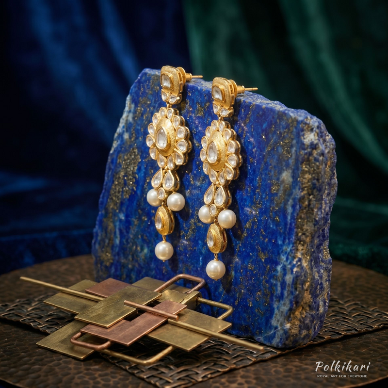 Grand Flora Lab Grown Polki Earrings