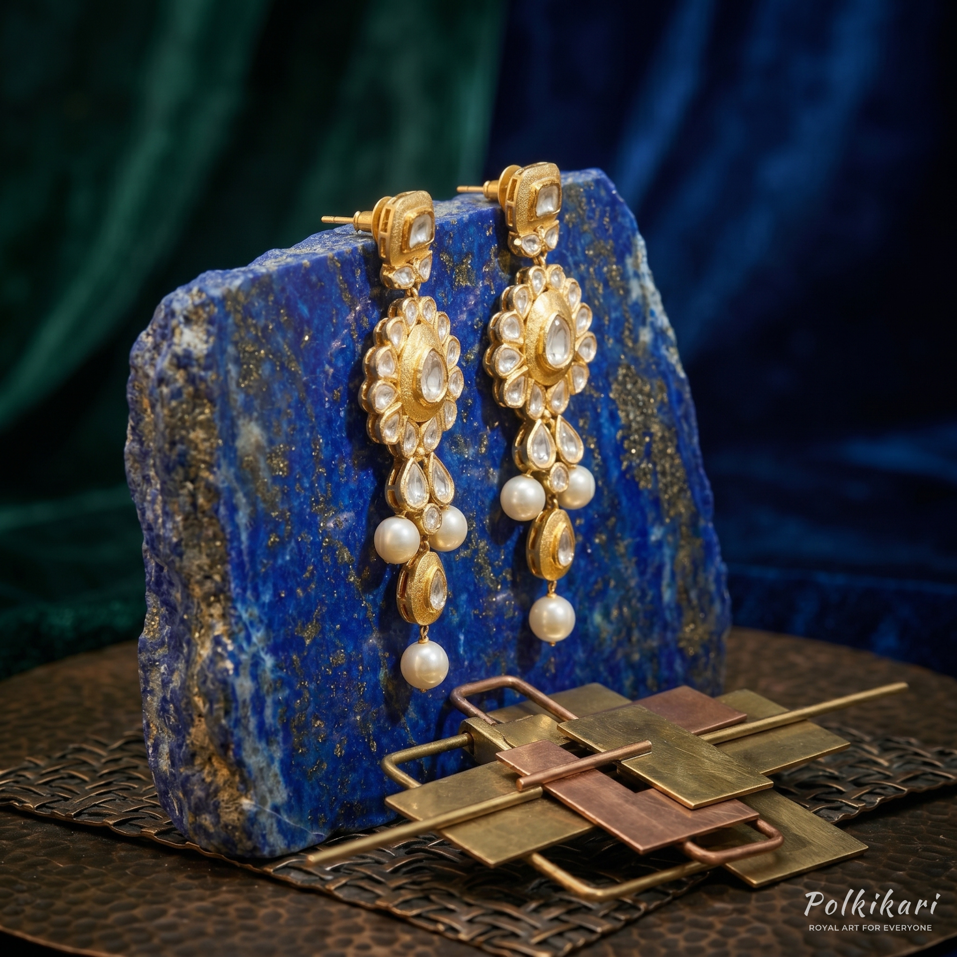 Grand Flora Lab Grown Polki Earrings