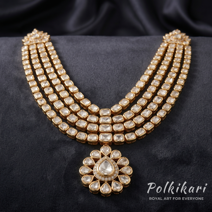 Surya Kiran Lab Grown Polki Necklace Set