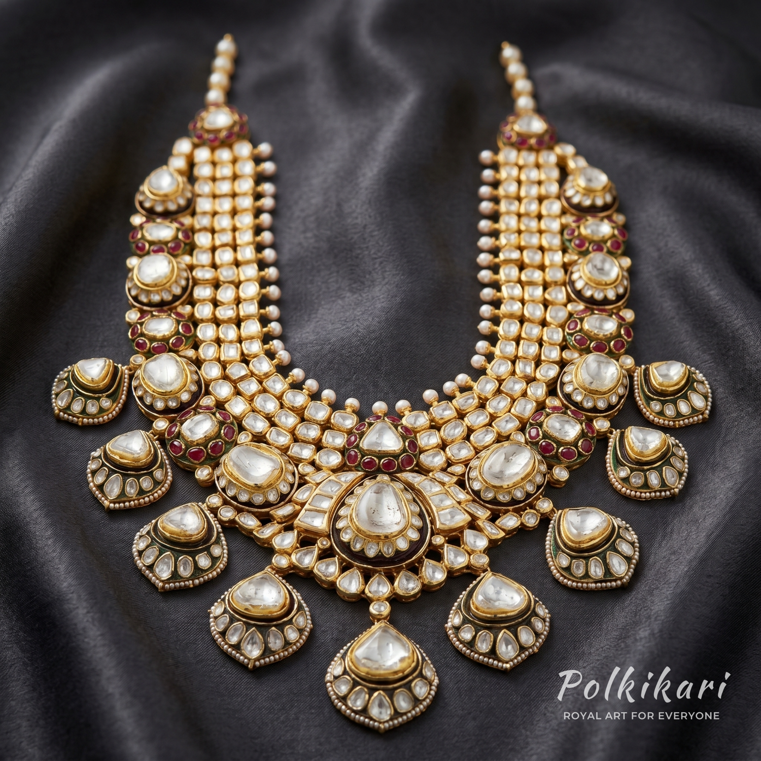 Gilded Arcade Lab Grown Polki Necklace Set