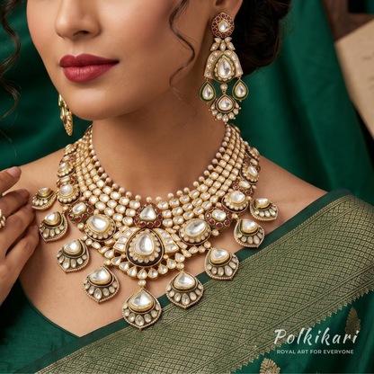 Gilded Arcade Lab Grown Polki Necklace Set