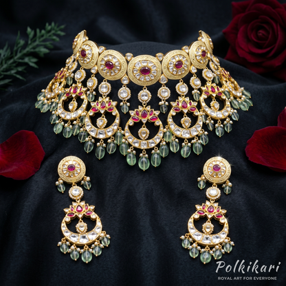 Celestial Circlet Lab Grown Polki Necklace Set
