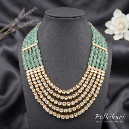 Minted Malhar Lab Grown Polki Necklace Set