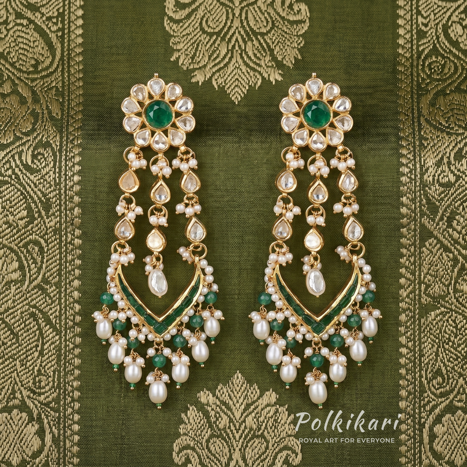Minted Malhar Lab Grown Polki Necklace Set