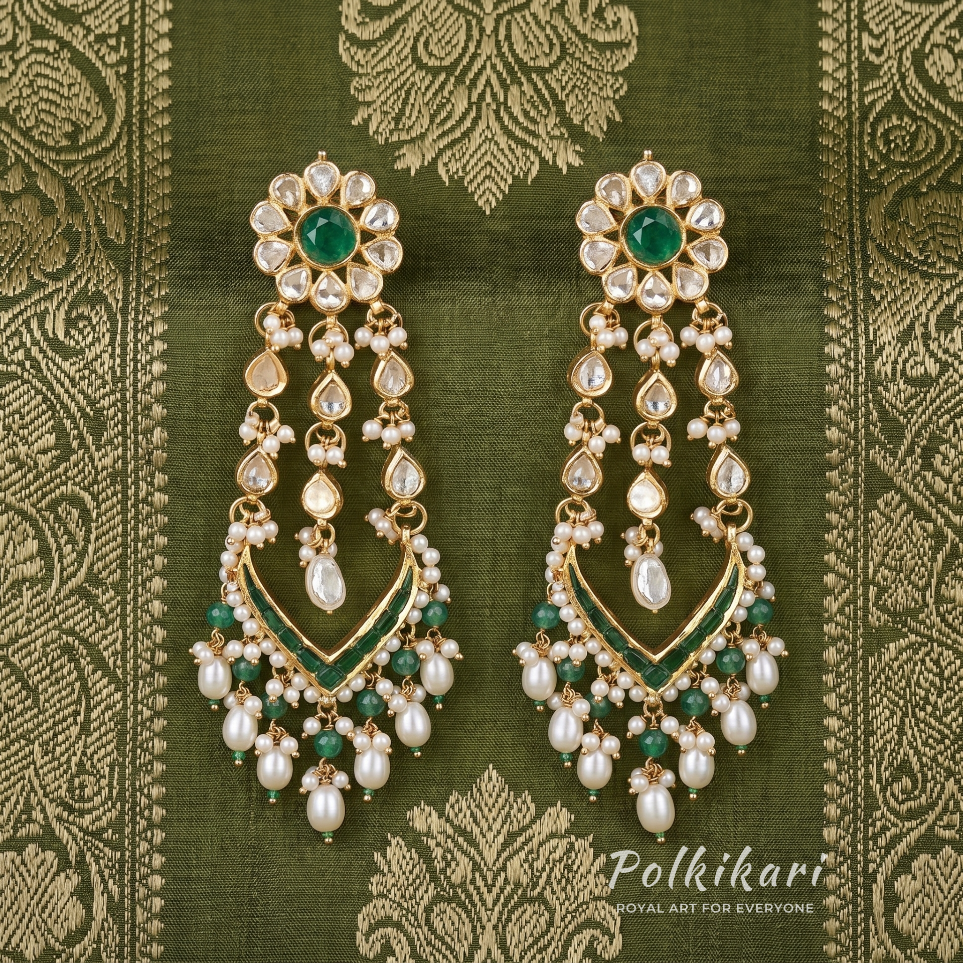 Minted Malhar Lab Grown Polki Necklace Set