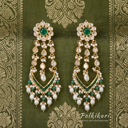 Minted Malhar Lab Grown Polki Necklace Set