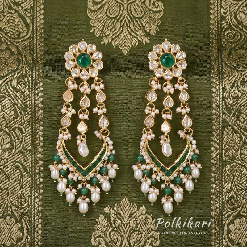 Minted Malhar Lab Grown Polki Necklace Set