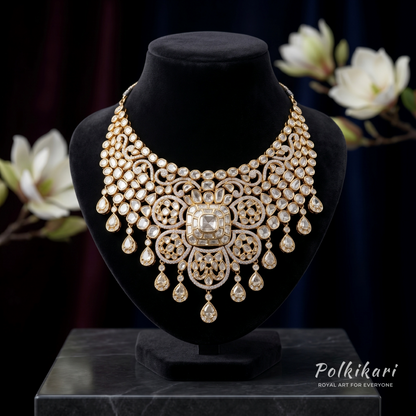Imperial Lace Heirloom Lab Grown Polki Necklace Set