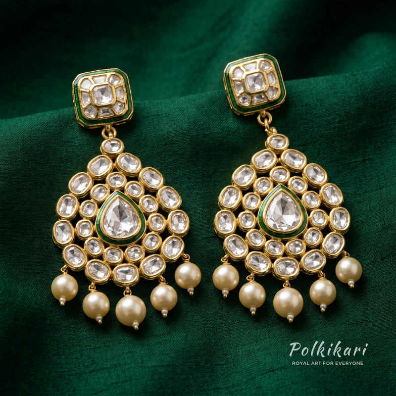 Forest Moonrise Lab Grown Polki Necklace Set