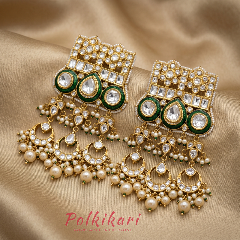 Portico Halo Lab Grown Polki Pendant Set