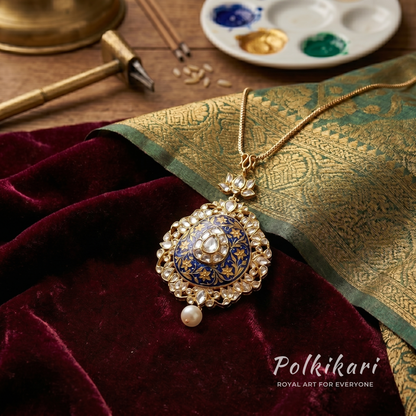 Indigo Icon Suite Lab Grown Polki Pendant Set