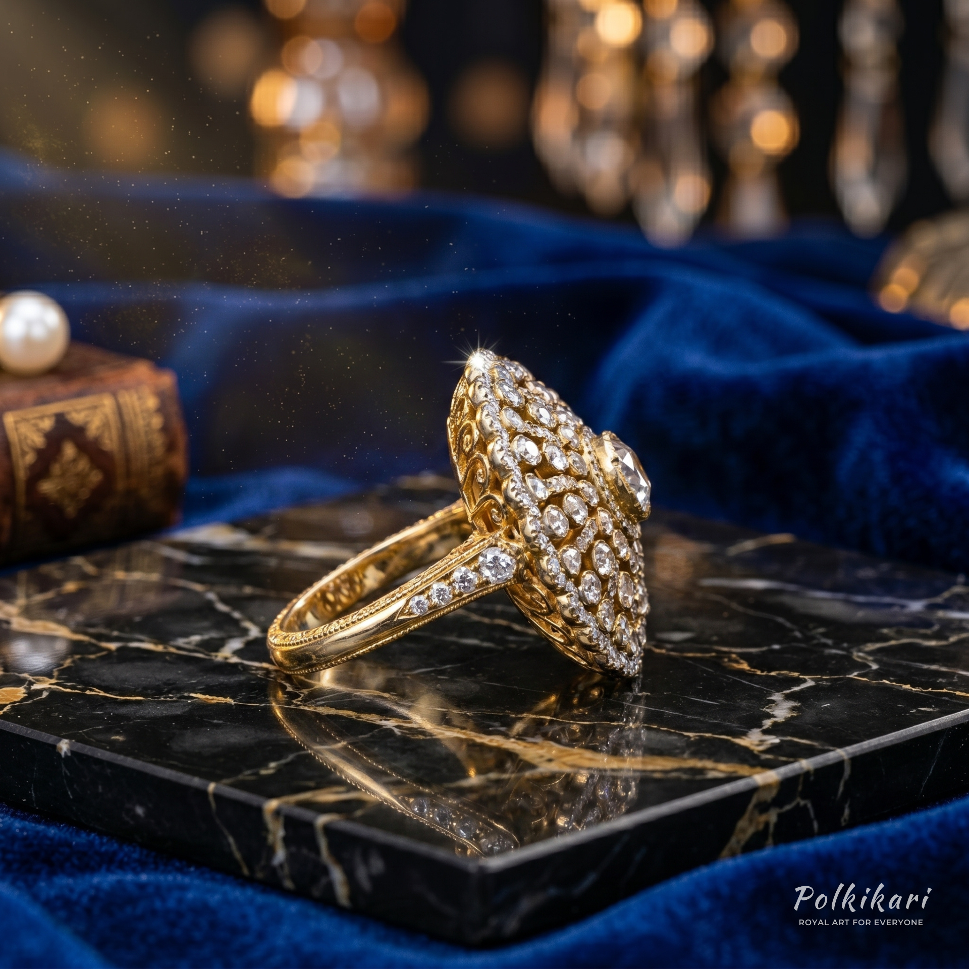 Iconic Frost-Bloom Lab Grown Polki Ring