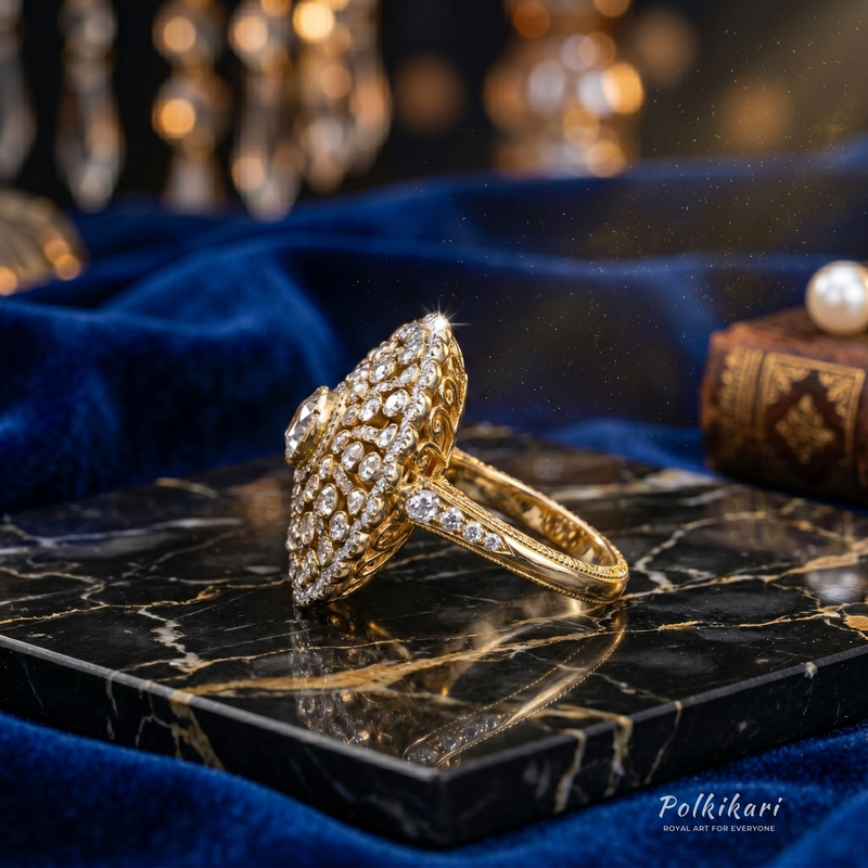 Iconic Frost-Bloom Lab Grown Polki Ring