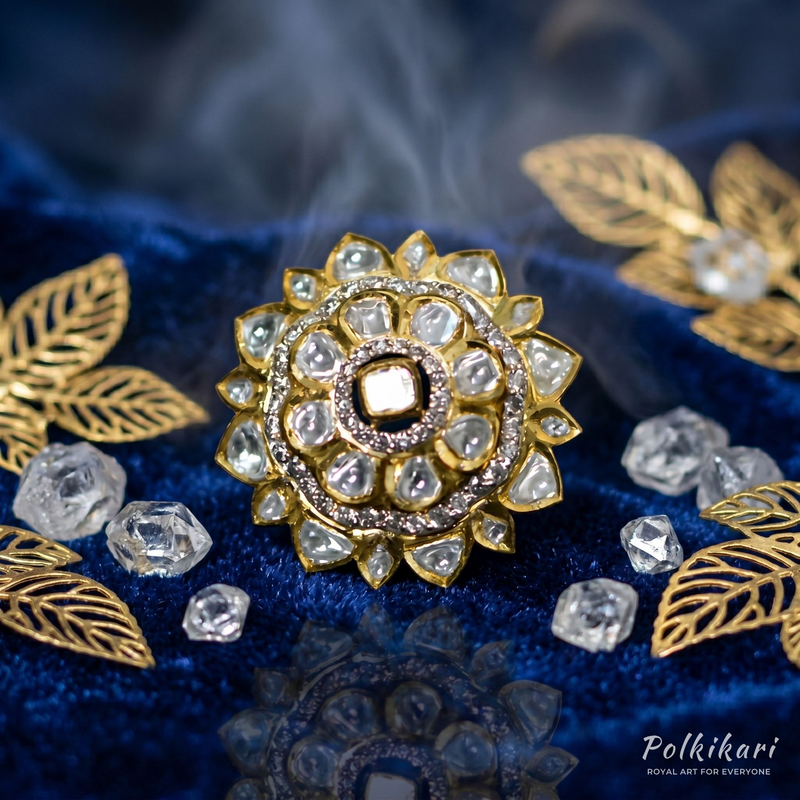 Iconic Frost-Bloom Lab Grown Polki Ring