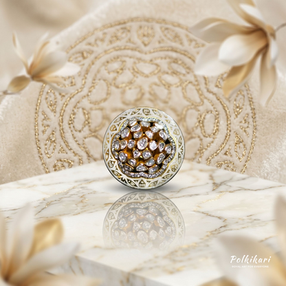 Alabaster Dome Lab Grown Polki Ring