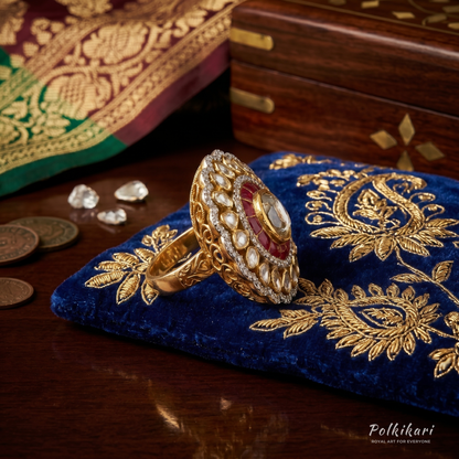 Gilded Mandala Lab Grown Polki Ring