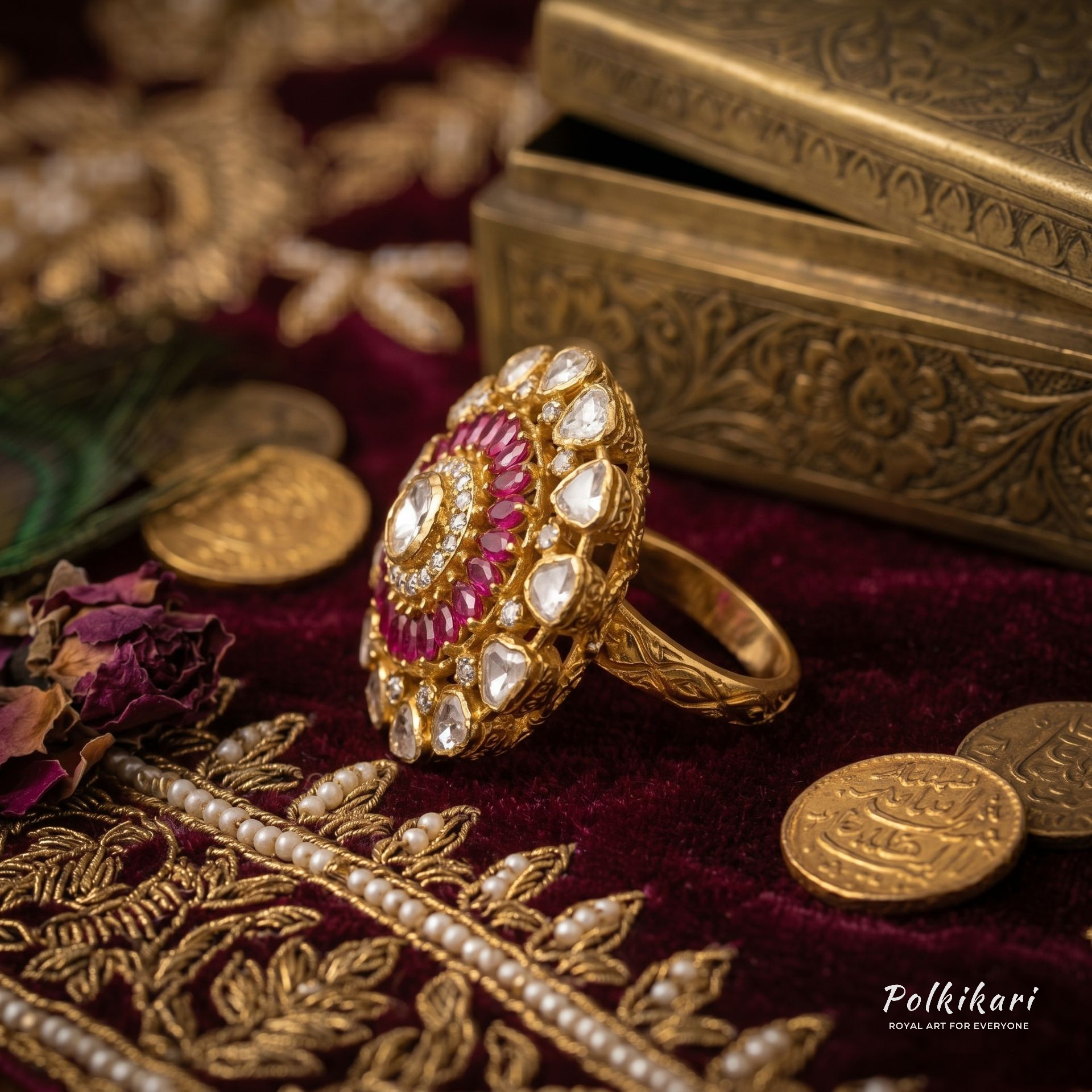 Imperial Medallion Lab Grown Polki Ring