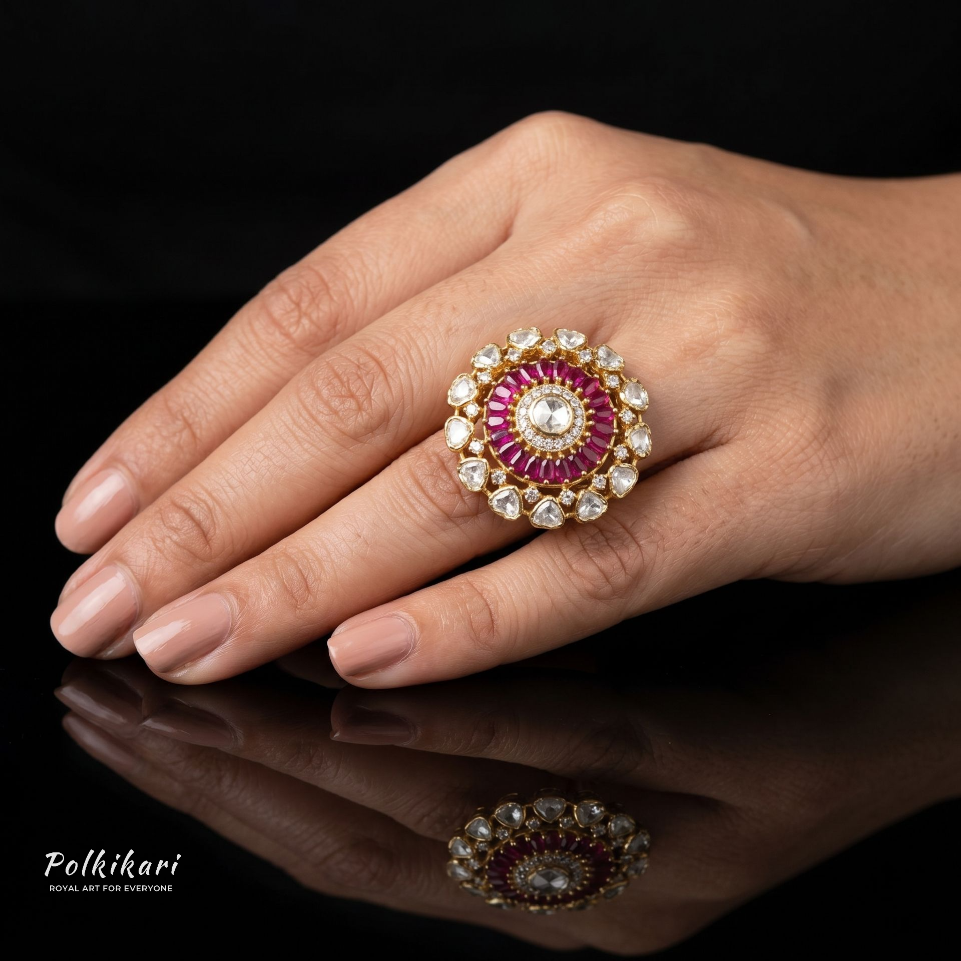 Imperial Medallion Lab Grown Polki Ring