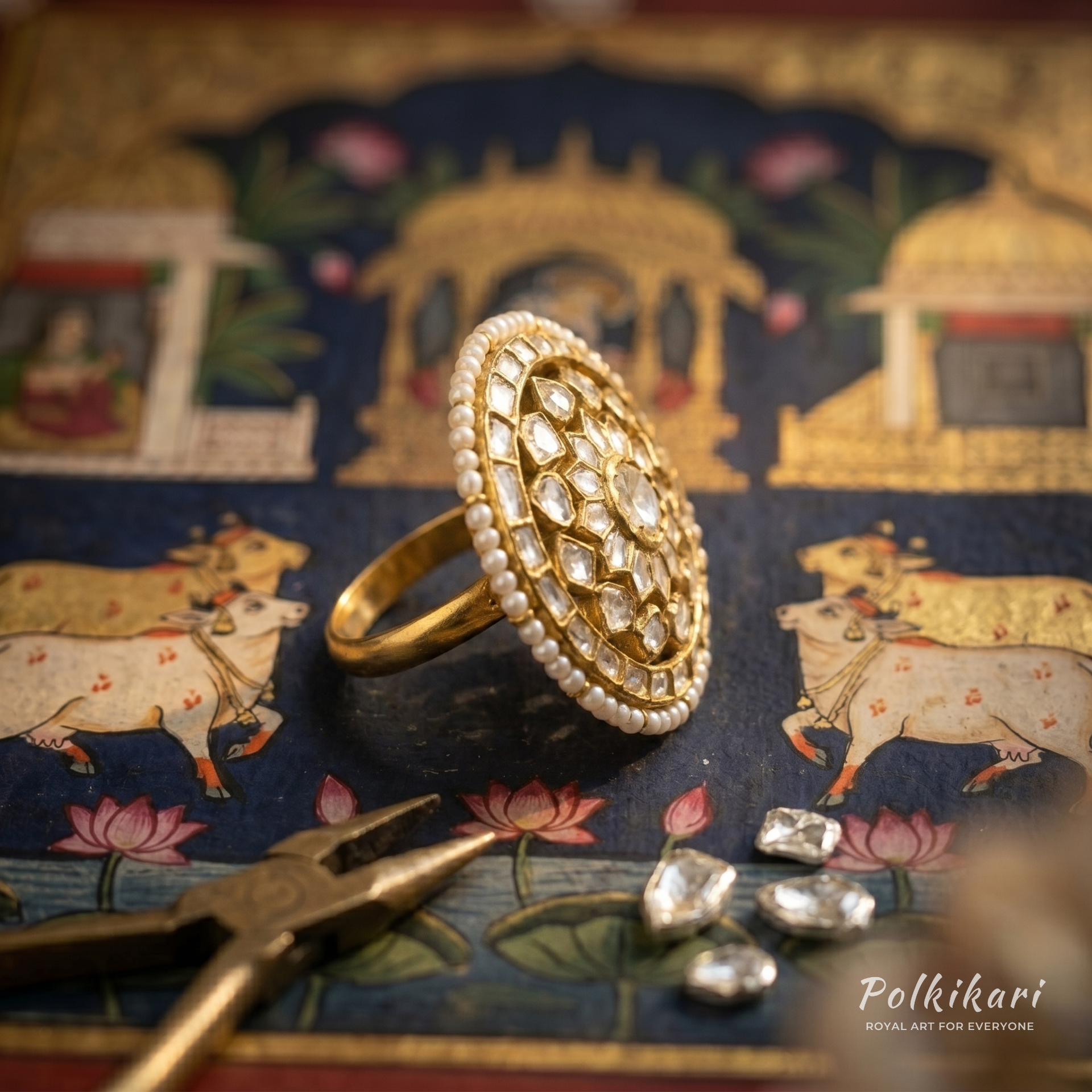 Ananta Blossom Lab Grown Polki Ring