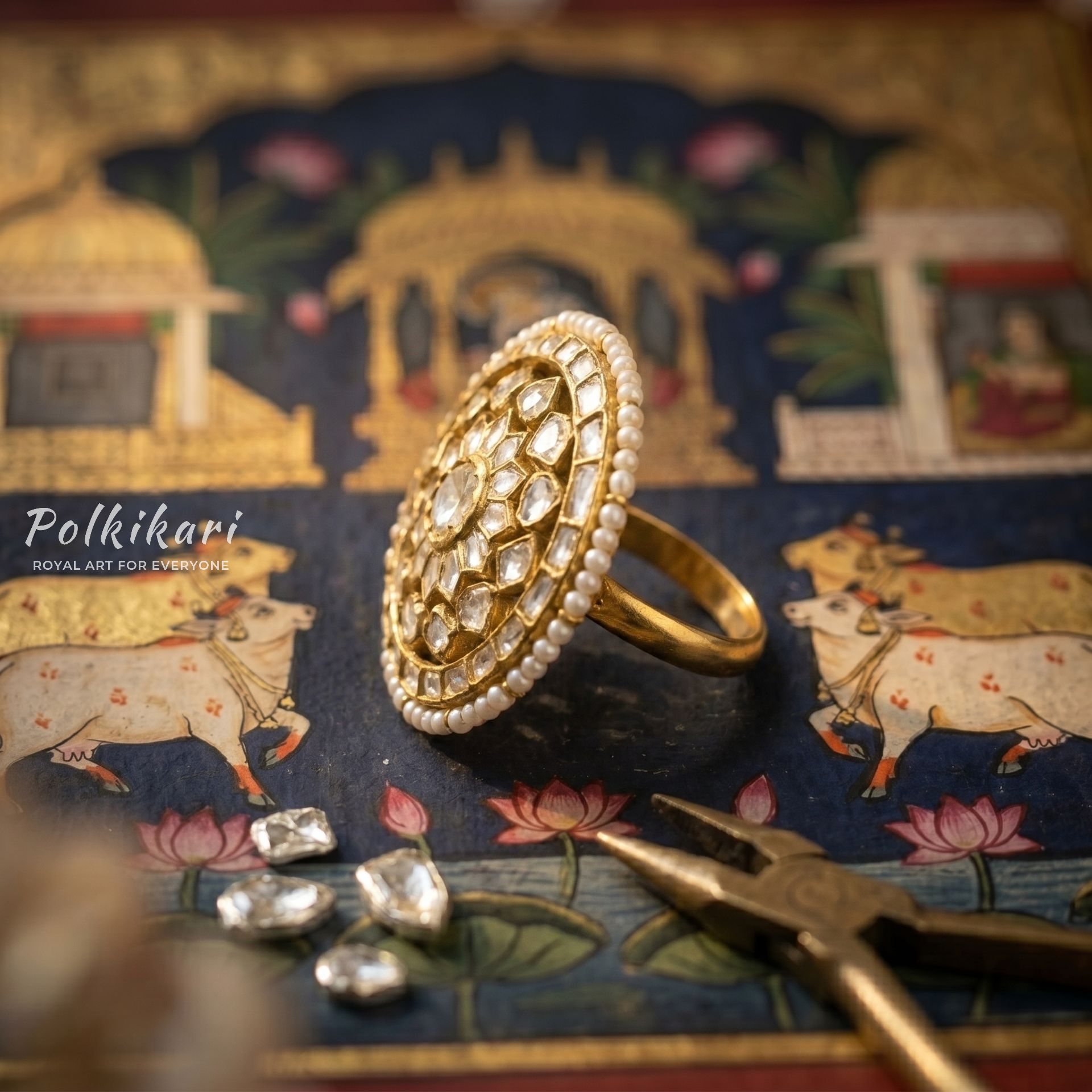 Ananta Blossom Lab Grown Polki Ring