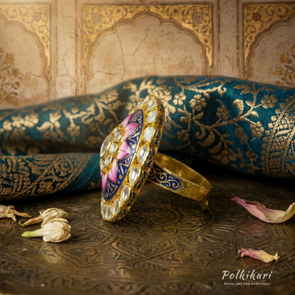 Zardozi Bloom Lab Grown Polki Ring