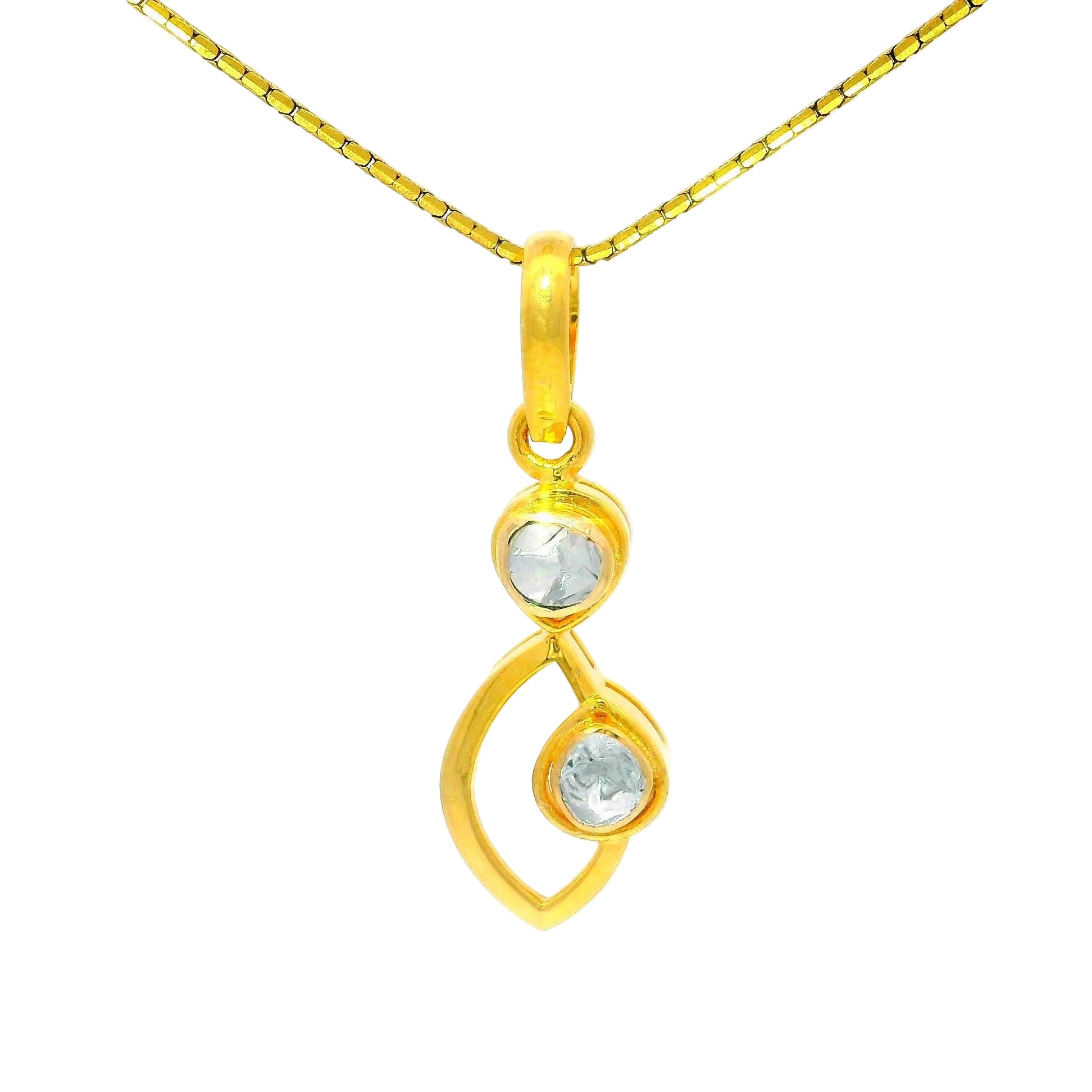 Elegant Infinity Spark Lab Grown Polki Pendant