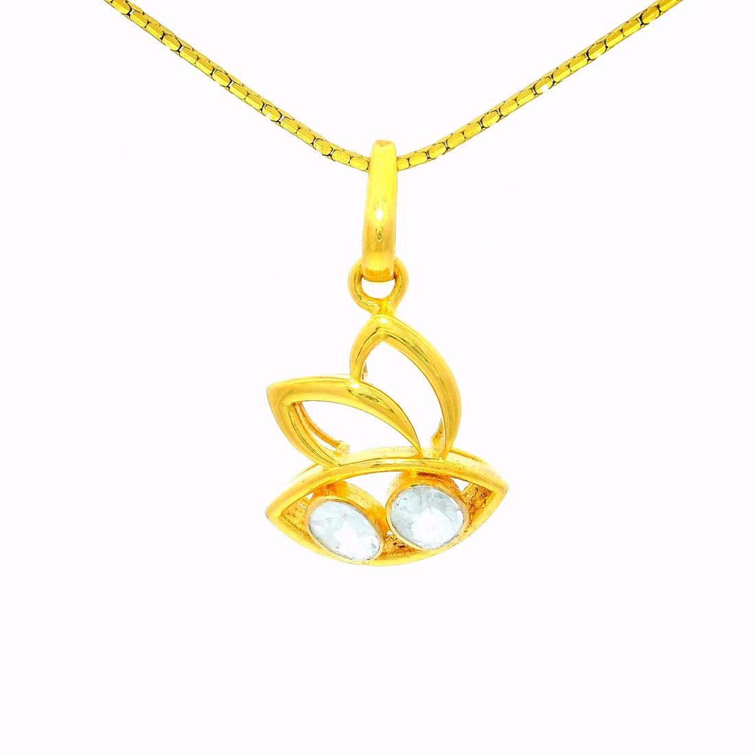 Golden Blossom Eye Lab Grown Polki Pendant