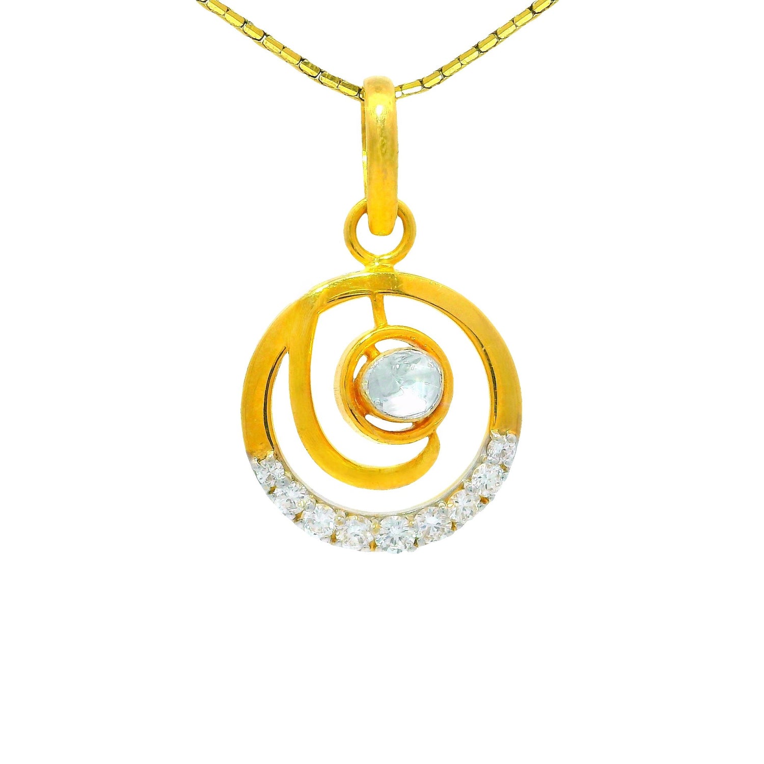 Circle of Light Lab Grown Polki Pendant