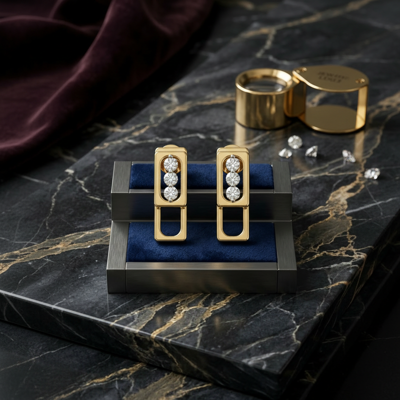 Monolith Luxe Gold Plated Lab Grown Diamond Earrings