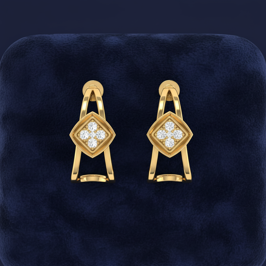 Nova Cage Studs Gold Plated Lab Grown Diamond Earrings