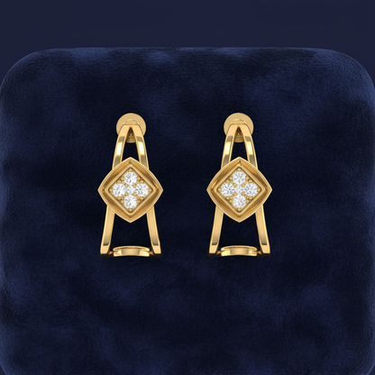 Nova Cage Studs Gold Plated Lab Grown Diamond Earrings