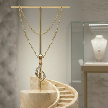 Cascading Echo Gold Plated Lab Grown Diamond Pendant
