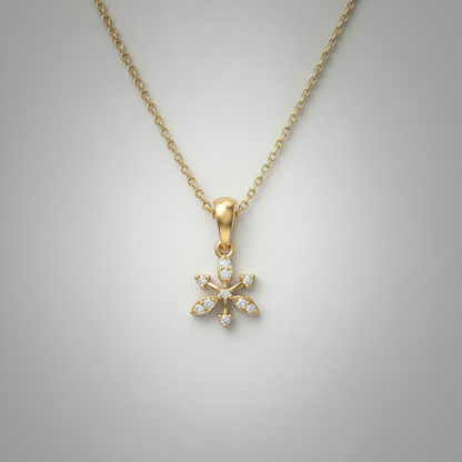 Gilded Snowflake Gold Plated Lab Grown Diamond Pendant