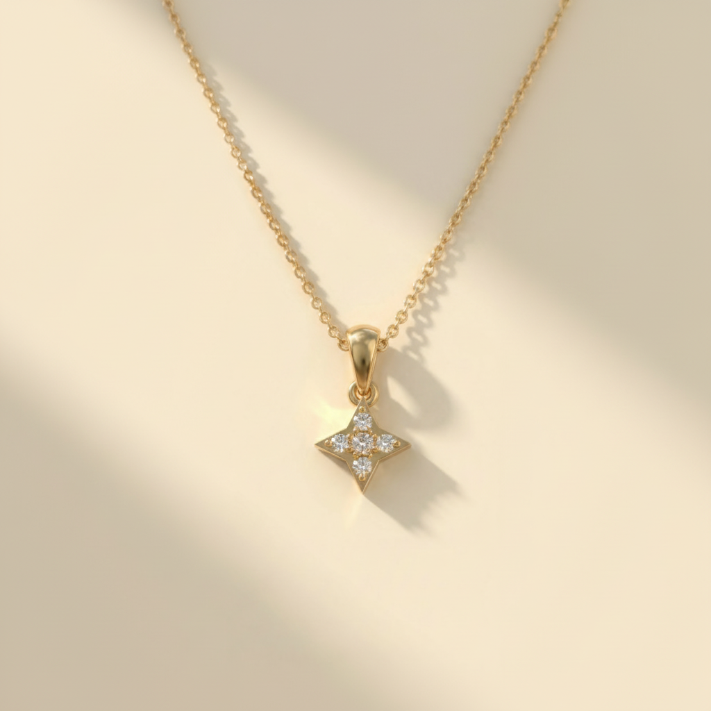 Orchid Flare Drop Gold Plated Lab Grown Diamond Pendant