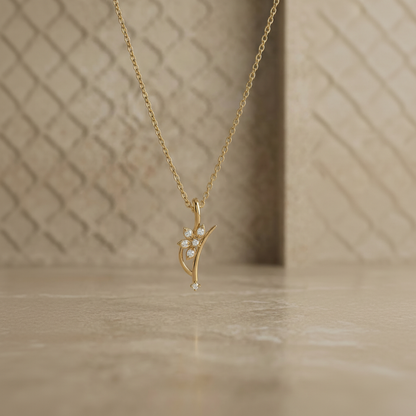 Artisan Tendril Gold Plated Lab Grown Diamond Pendant