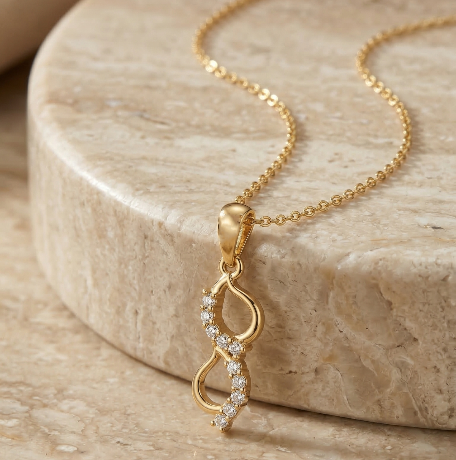 Radiant Interlace Gold Plated Lab Grown Diamond Pendant