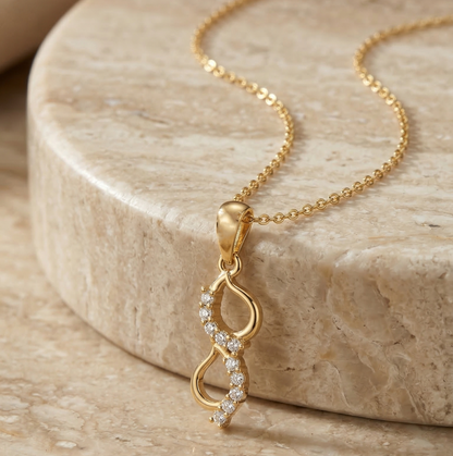 Radiant Interlace Gold Plated Lab Grown Diamond Pendant