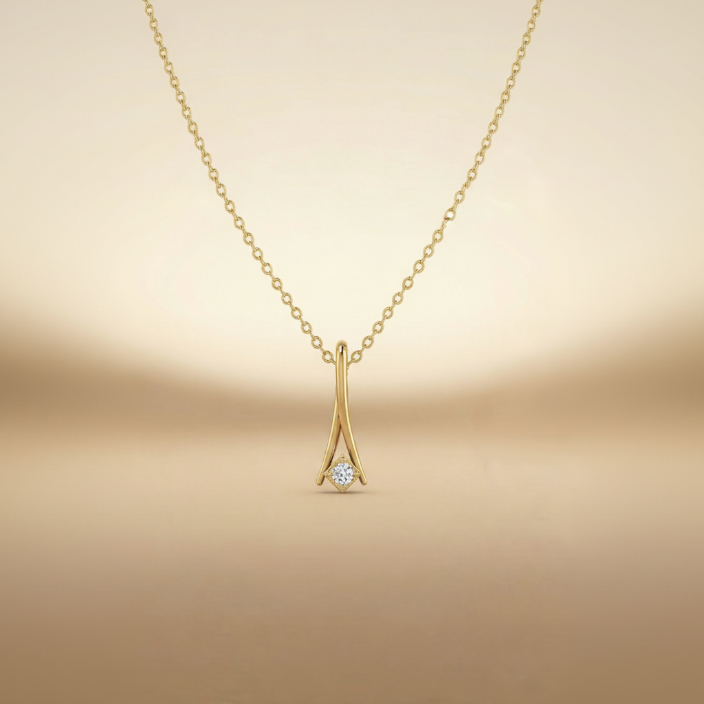 Regal Peak Gold Plated Lab Grown Diamond Pendant