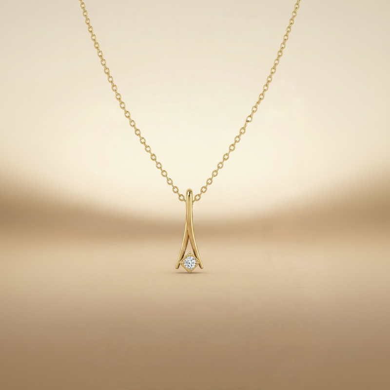 Regal Peak Gold Plated Lab Grown Diamond Pendant